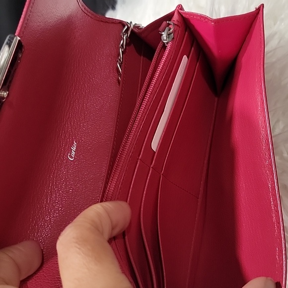 Cartier Bubble Gum Pink long Bifold wallet with silver hardwear - Picture 8 of 15